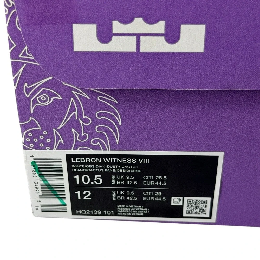 Nike LeBron Witness VIII 8 White Obsidian Dusty Cactus HQ2139-101 Mens 10.5 NIB